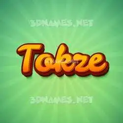 tokze in Green Rays style - 3D name wallpaper