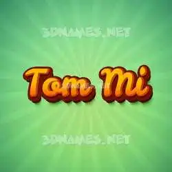 tom mi in Green Rays style - 3D name wallpaper