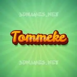 tommeke in Green Rays style - 3D name wallpaper