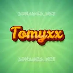 tomyxx in Green Rays style - 3D name wallpaper