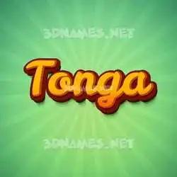 tonga in Green Rays style - 3D name wallpaper