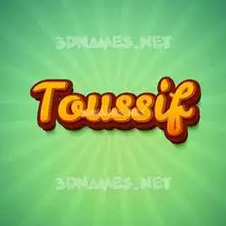 toussif in Green Rays style - 3D name wallpaper