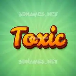 toxic in Green Rays style - 3D name wallpaper