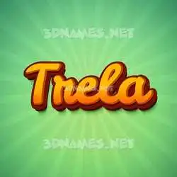 trela in Green Rays style - 3D name wallpaper