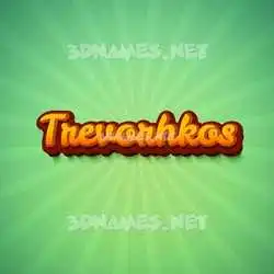 trevorhkos in Green Rays style - 3D name wallpaper