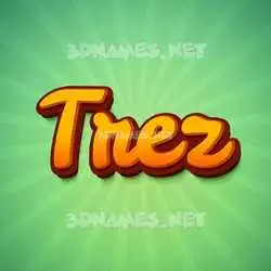 trez in Green Rays style - 3D name wallpaper