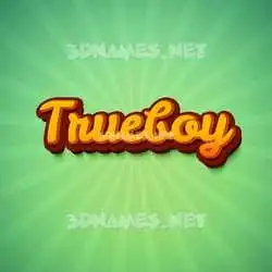 trueboy in Green Rays style - 3D name wallpaper