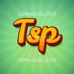 tsp in Green Rays style - 3D name wallpaper