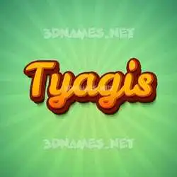 tyagis in Green Rays style - 3D name wallpaper