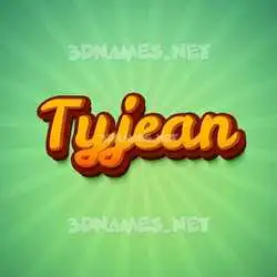 tyjean in Green Rays style - 3D name wallpaper