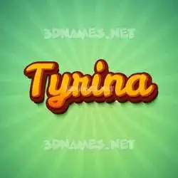 tyrina in Green Rays style - 3D name wallpaper