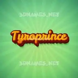 tyroprince in Green Rays style - 3D name wallpaper