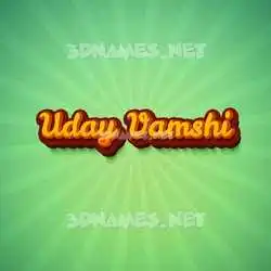 uday vamshi in Green Rays style - 3D name wallpaper