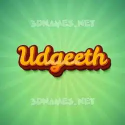 udgeeth in Green Rays style - 3D name wallpaper