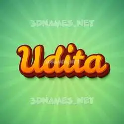 udita in Green Rays style - 3D name wallpaper
