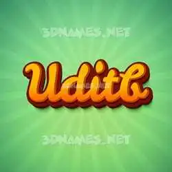 uditb in Green Rays style - 3D name wallpaper
