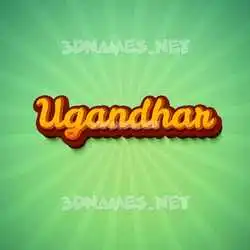 ugandhar in Green Rays style - 3D name wallpaper