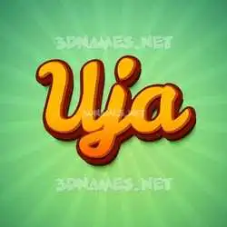 uja in Green Rays style - 3D name wallpaper