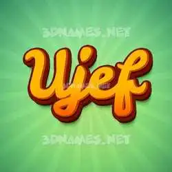 ujef in Green Rays style - 3D name wallpaper
