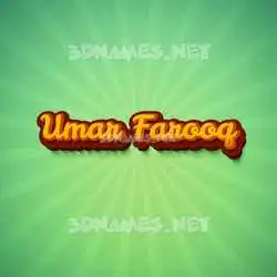 umar farooq in Green Rays style - 3D name wallpaper
