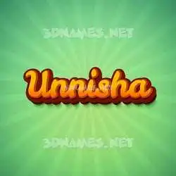 unnisha in Green Rays style - 3D name wallpaper