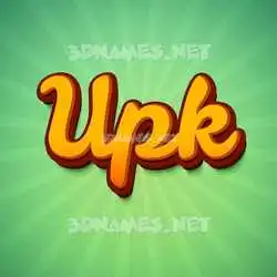 upk in Green Rays style - 3D name wallpaper