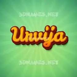 urvija in Green Rays style - 3D name wallpaper