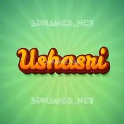 ushasri in Green Rays style - 3D name wallpaper