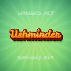 ushminder in Green Rays style - 3D name wallpaper