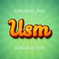 usm in Green Rays style - 3D name wallpaper