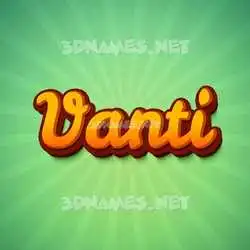 vanti in Green Rays style - 3D name wallpaper