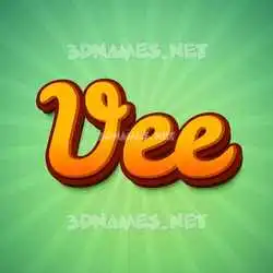 vee in Green Rays style - 3D name wallpaper