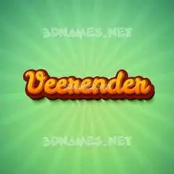 veerender in Green Rays style - 3D name wallpaper