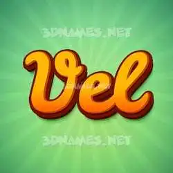 vel in Green Rays style - 3D name wallpaper