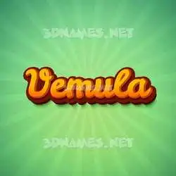 vemula in Green Rays style - 3D name wallpaper
