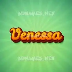 venessa in Green Rays style - 3D name wallpaper