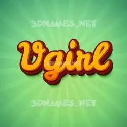vgirl in Green Rays style - 3D name wallpaper
