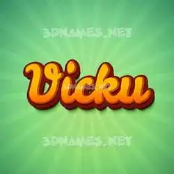 vicku in Green Rays style - 3D name wallpaper