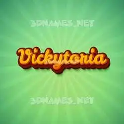 vickytoria in Green Rays style - 3D name wallpaper