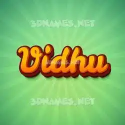 vidhu in Green Rays style - 3D name wallpaper