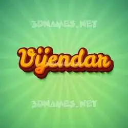 vijendar in Green Rays style - 3D name wallpaper