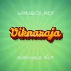 viknaraja in Green Rays style - 3D name wallpaper
