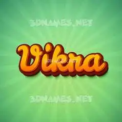 vikra in Green Rays style - 3D name wallpaper