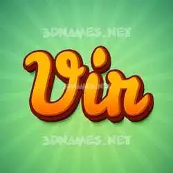 vir in Green Rays style - 3D name wallpaper