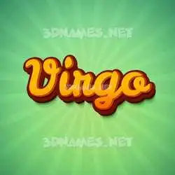 virgo in Green Rays style - 3D name wallpaper