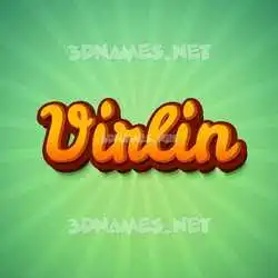 virlin in Green Rays style - 3D name wallpaper