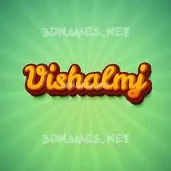 vishalmj in Green Rays style - 3D name wallpaper