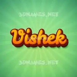 vishek in Green Rays style - 3D name wallpaper