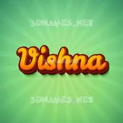 vishna in Green Rays style - 3D name wallpaper
