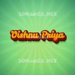 vishnu priya in Green Rays style - 3D name wallpaper